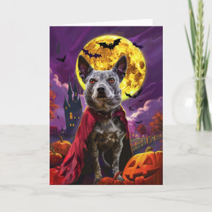 Carte Halloween Halloween Chien Heeler Citrouille peur