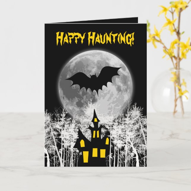 Carte Halloween hanté (Fleur jaune)
