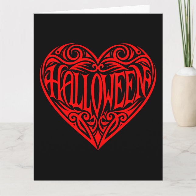Carte Halloween Heart, Cœur Rouge, Vacances (Devant)