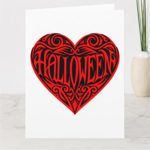 Carte Halloween Heart, Cœur Rouge, Vacances