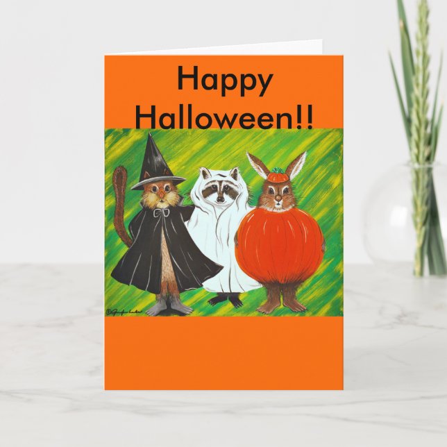 Carte Halloween heureux (Devant)