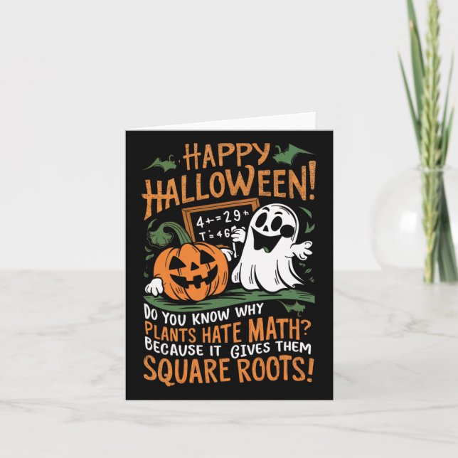 Carte Halloween heureux - Math Professeur scientifique F (Devant)