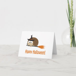 Carte Halloween heureux ! Sorcière de hérisson
