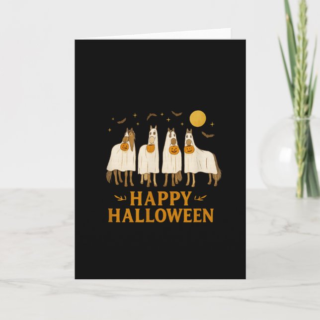 Carte Halloween Horse Ghost Soky Season Horse Lover Wome (Devant)