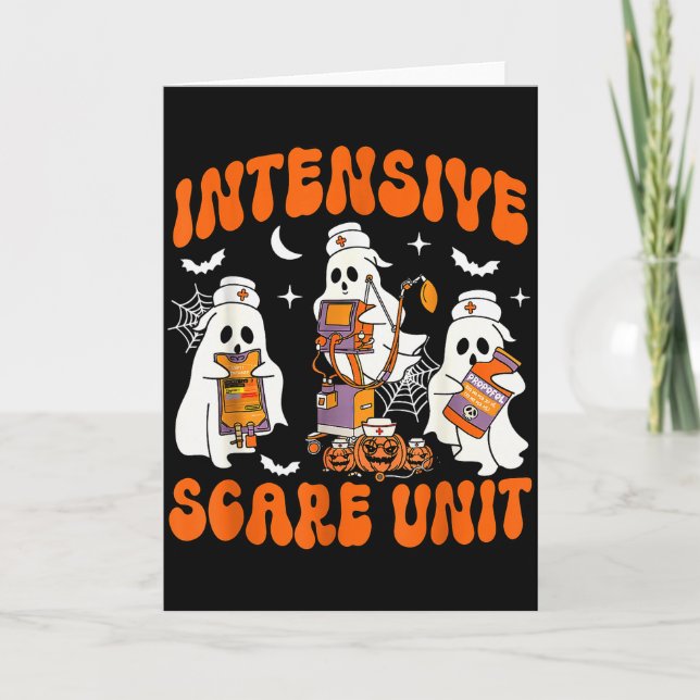 Carte Halloween Intensive Care E Unit Ghost Nurse Icu Nu (Devant)