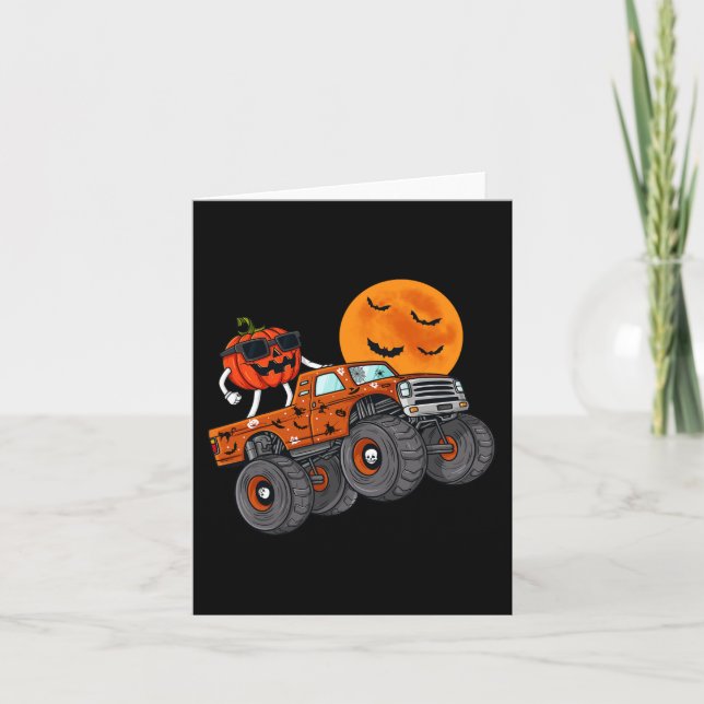 Carte Halloween Jack-o'-lantern Monster Truck Toddler Bo (Devant)