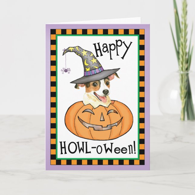 Carte Halloween Jack Russell Terrier (Devant)