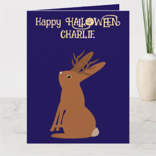 Carte Halloween Jackalope Trace ou traitement personnali
