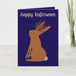 Carte Halloween Jackalope Trace ou traitement personnali