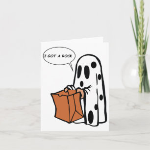 Carte Halloween j'ai eu un fantôme de roche