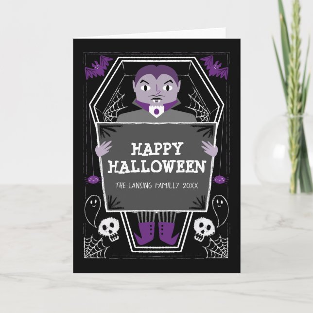 Carte Halloween joyeux du vampire (Devant)