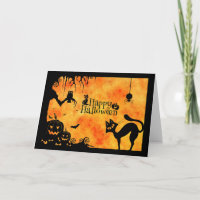 Halloween joyeux Silhouette Chat noir et amis