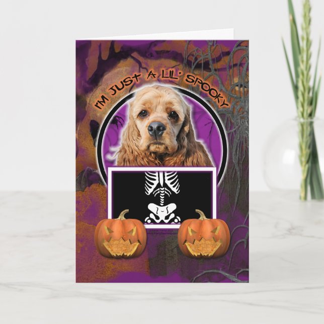 Carte Halloween - Just a Lil Éffrayant - Cocker Spaniel (Devant)