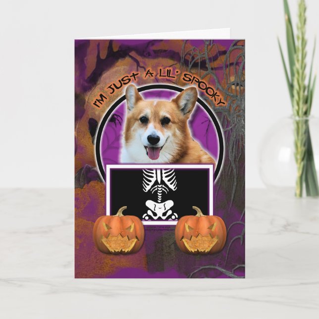 Carte Halloween - Just a Lil Éffrayant - Corgi - Owen (Devant)