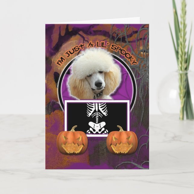 Carte Halloween - Just a Lil Éffrayant - Poodle - Aprico (Devant)