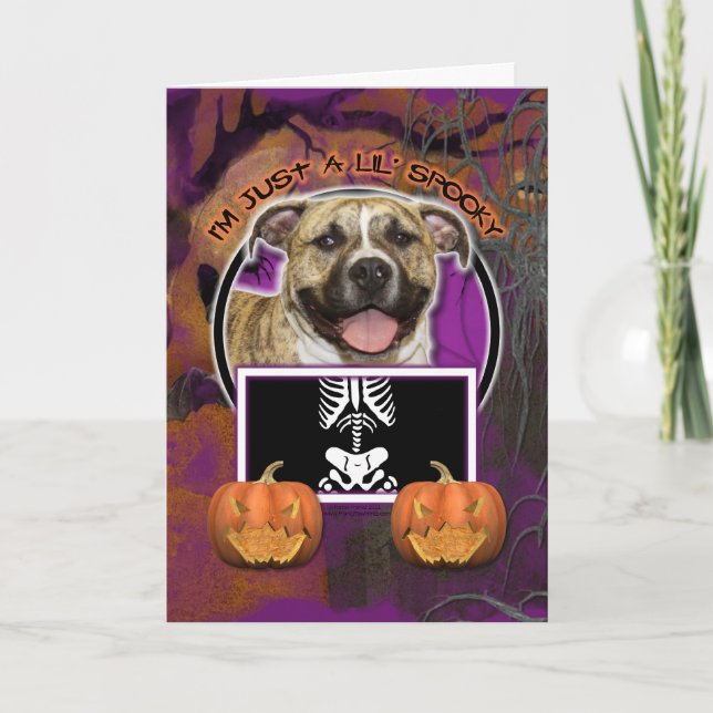 Carte Halloween - Just a Lil Spooky - Pitbull (Devant)