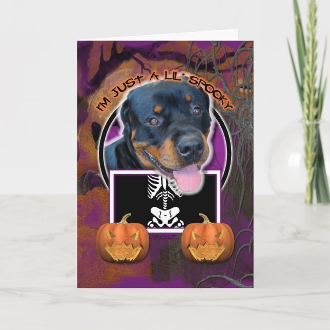 Carte Halloween - Just a Lil Spooky - Rottweiler (Devant)