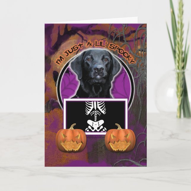 Carte Halloween - juste un Lil éffrayant - Labrador - (Devant)