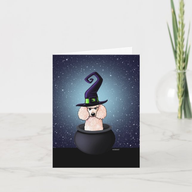 Carte Halloween KiniArt Poodle Witch (Devant)
