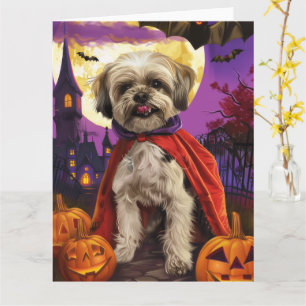 Carte Halloween Malti Tzu Vampire Citrouilles effroi