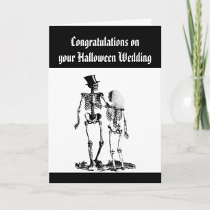 Carte Halloween Mariage Skeleton Couple Félicitations