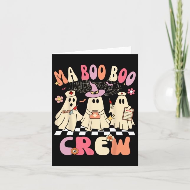 Carte Halloween Médicale Istant Boo Crew Funny Ma Ghost  (Devant)