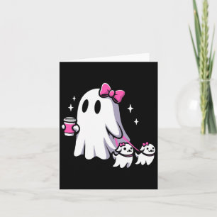 Carte Halloween mignon Fantôme Chien de marche Éffrayant