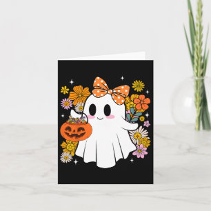 Carte Halloween Mignon Fantôme Floral Vintage Trick Or T