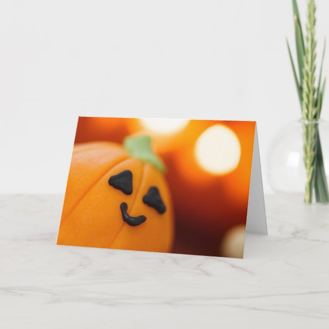 Carte Halloween mignonne Citrouille Cupcake Sweet Treat (Devant)