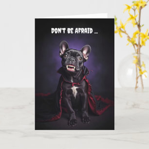 Carte Halloween mignonne Français Bulldog Frenche Vampir