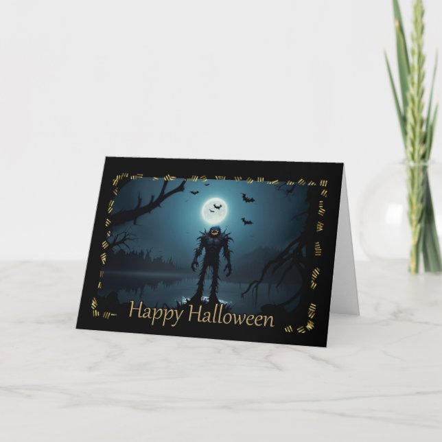 Carte Halloween Monster de marais épineux (Devant)