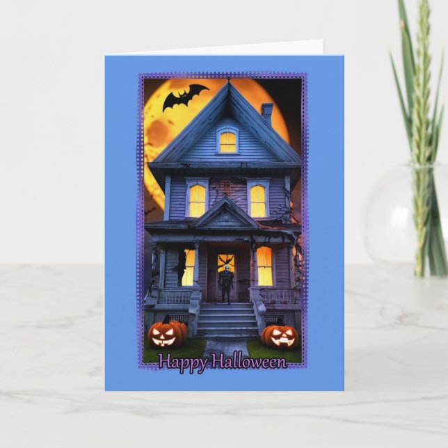 Carte Halloween Monster House (Devant)
