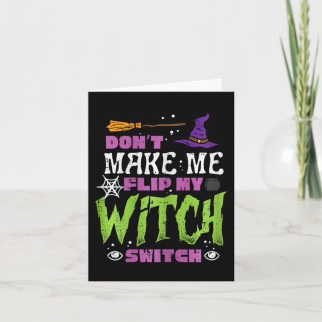 Carte Halloween Ne Me Rendre Flip Sorcier Switch Drôle C (Devant)