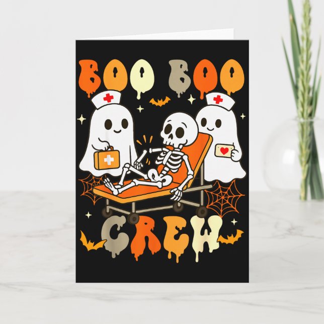 Carte Halloween Nurse Boo Boo Crew Ghost Doctor Paramedi (Devant)