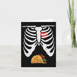 Carte Halloween Papa Skeleton Taco Belly Grossesse drôle