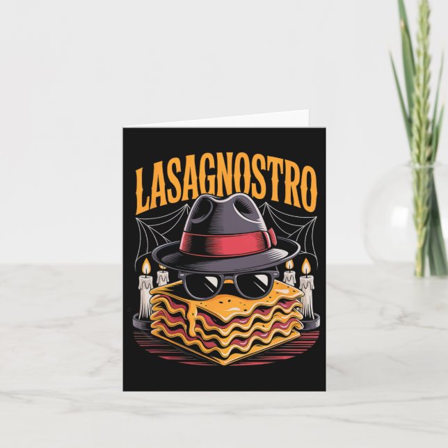 Carte Halloween Pasta Mème Mafia Parodie Funny Lasagna A (Devant)
