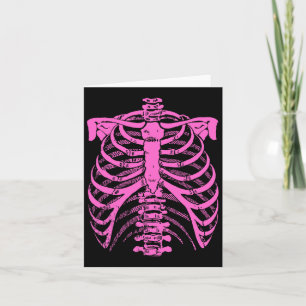 Carte Halloween Pastel Pink Skeleton Rib Casse