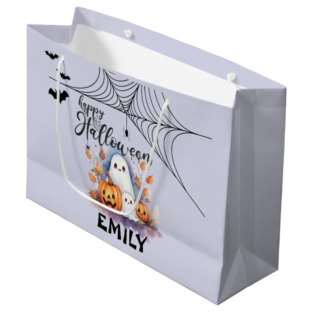 Carte Halloween personnalisable ou sac de traiteme (Devant Angle)