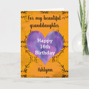 Carte Halloween personnalisé 16e anniversaire Grandgirl