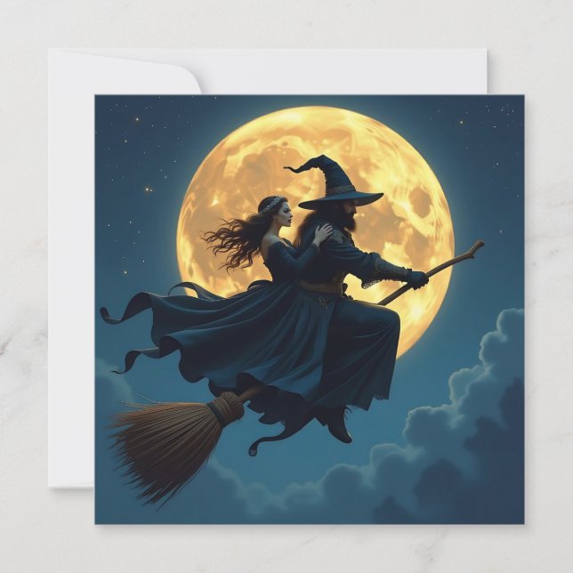 Carte Halloween personnalisé sorcière et démoniste (Devant)