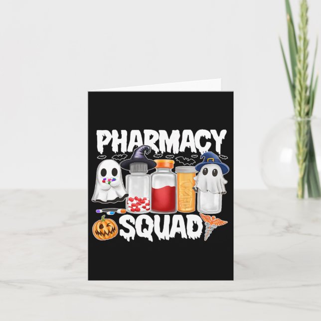 Carte Halloween Pharmacie Squad pilules Chemises Pharmac (Devant)