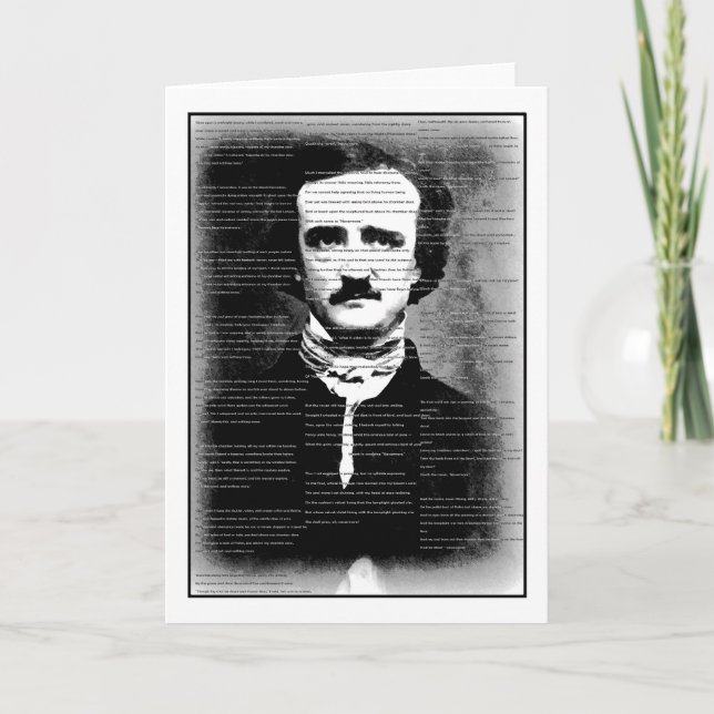 Carte Halloween... Poème d'Edgar Allen Poe, "Le Corbeau" (Devant)