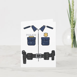 Carte Halloween Police Officier Costume Cop Garçons Enfa