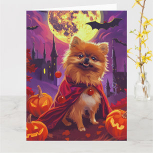 Carte Halloween Poméranie Vampire Citrouilles effroi