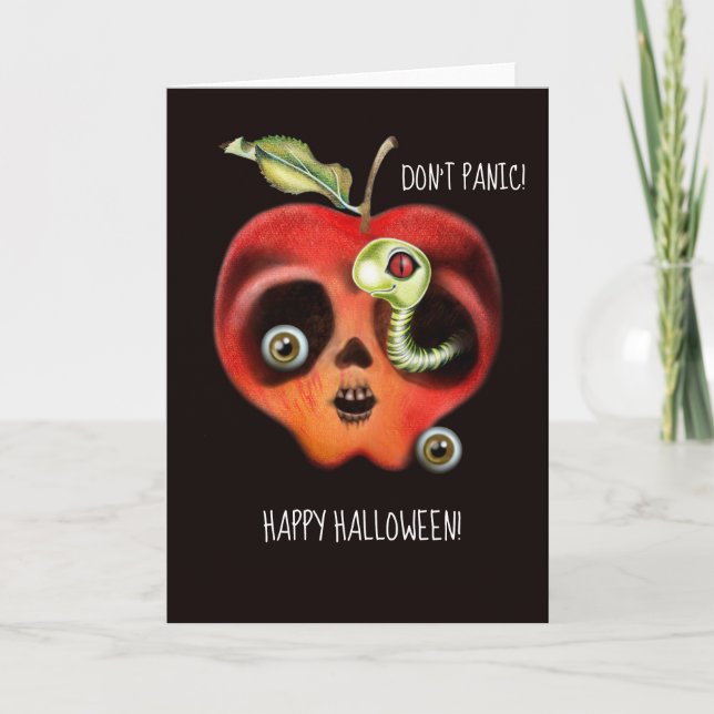 Carte Halloween Pomme empoisonnée (Devant)