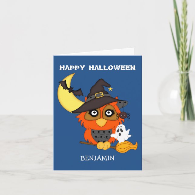 Carte Halloween pour les enfants de choux chauds (Devant)