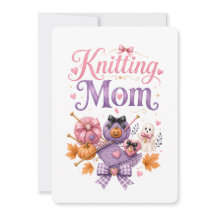 Carte Halloween pour maman qui tricote