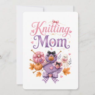 Carte Halloween pour maman qui tricote