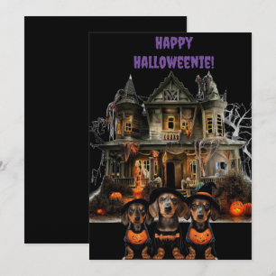 Carte Halloween pour teckel