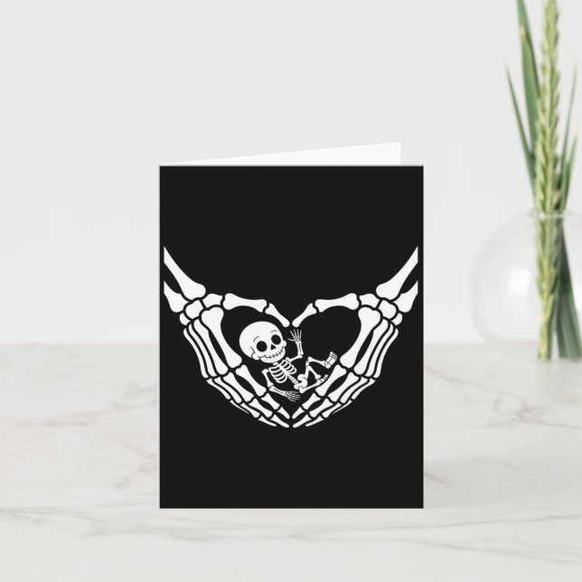 Carte Halloween Pregnant Baby Skeleton Saison Éffrayante (Devant)